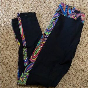 Trina Turk Recreation black and neon leggings